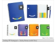 Smiley PP Notepad + Sticky Notes (with Pen)