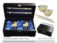 Golden Pewter Prosperity Rice Bowls Set