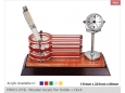 PW015 (V19) - Wooden Acrylic Pen Holder + Clock