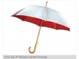Silver Top 24 inch Wooden Handle Umbrella