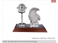 8238 - Wooden Base with Clock & Crystal Display
