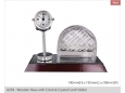 8239 - Wooden Base with Clock & Crystal Card Holder
