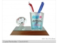 Crystal Penholder + Clock (8181)