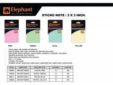 Elephant Sticko Note 3"x3" Pastel Green
