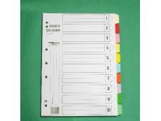 POWERLINE COLOUR INDEX DIVIDER A4 10 COLOUR 5 Set/pkt