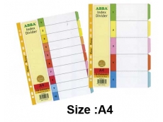 ABBA COLOUR INDEX DIVIDER 5 TABS A4-1210 10sets/PKTS 