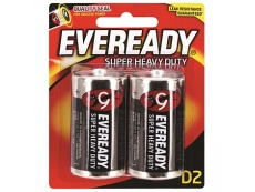 EVEREADY SUPER HEAVY DUTY BATTERY 1250-BP2 SIZE D 2'S