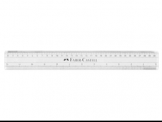 FABER-CASTELL 30CM RULER PLASTIC TRANS & WHITE 178330 