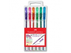 FABER CASTELL TRUE GEL PEN COLOUR WALLET OF 6 242609