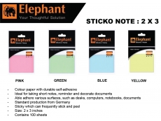 Elephant Sticko 2"x3" Pastel Pink
